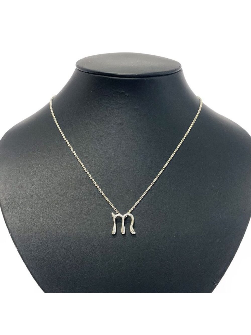 Tiffany & Co Silver Letter Alphabet M Necklace